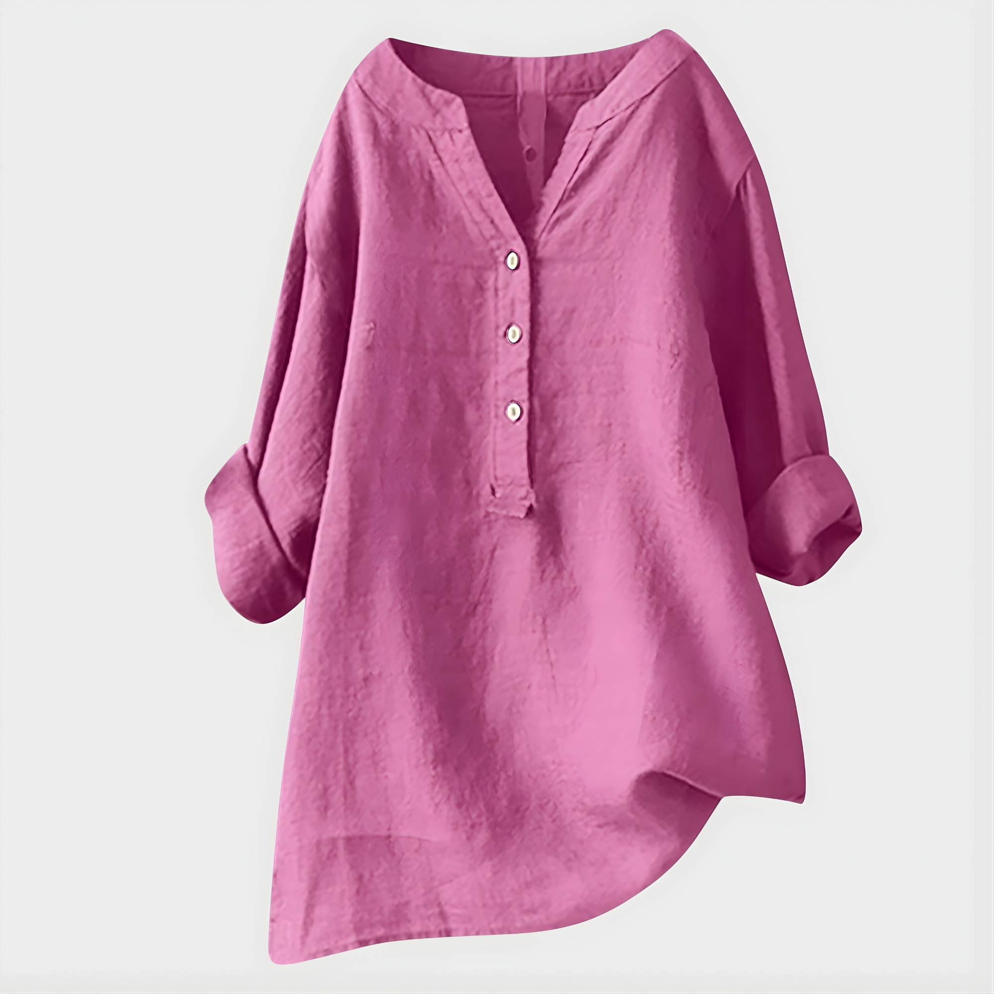 Stella™ Elegant Cotton-Linen V-Neck Blouse