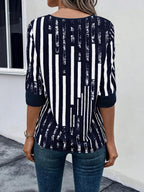 DAELYN™ | STRIPED BLOUSE WITH NOTCHED NECKLINE