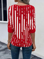 DAELYN™ | STRIPED BLOUSE WITH NOTCHED NECKLINE