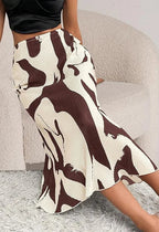 Abstract Edit Pleated Maxi Skirt