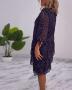 Ava™ | Tiered Polka Midi Dress