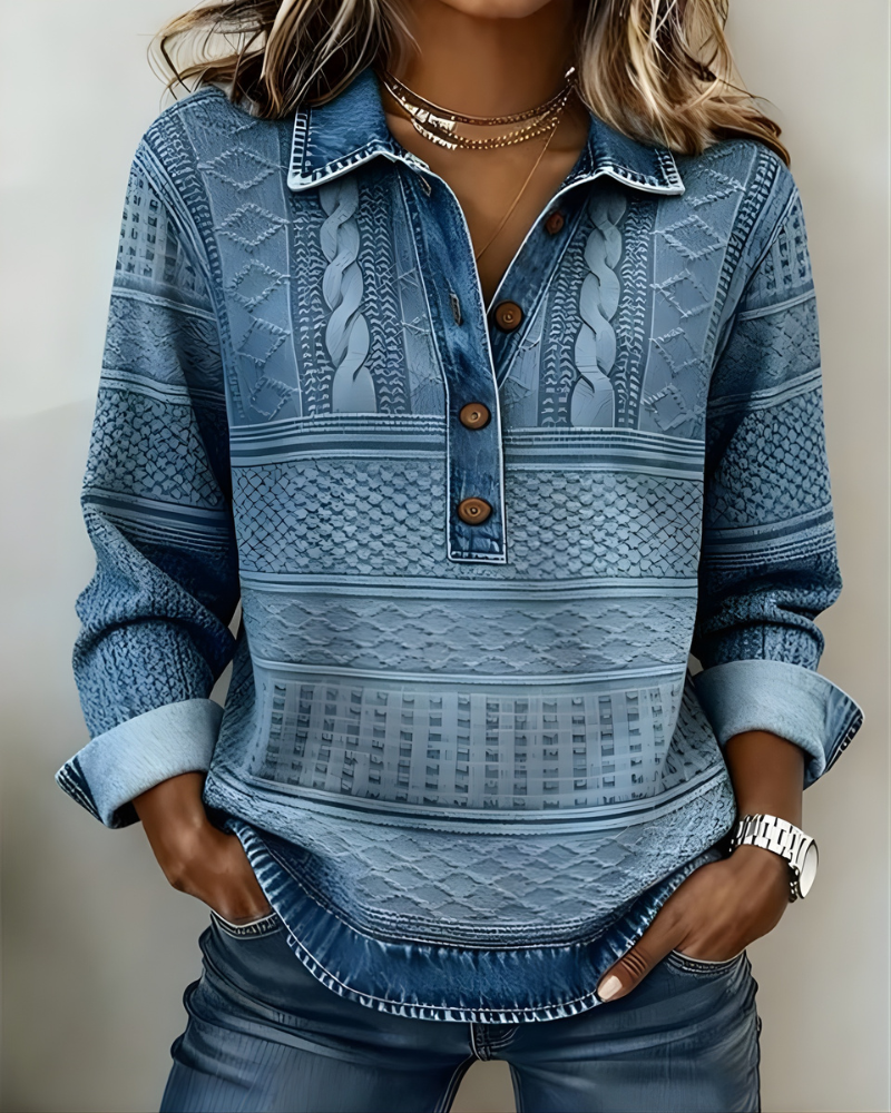 Yara™ Half-Button Collared Sweatshirt
