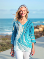 LOREINA™ | OMBRÉ BLOUSE WITH ELEGANT COLOUR FADE
