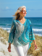 LOREINA™ | OMBRÉ BLOUSE WITH ELEGANT COLOUR FADE