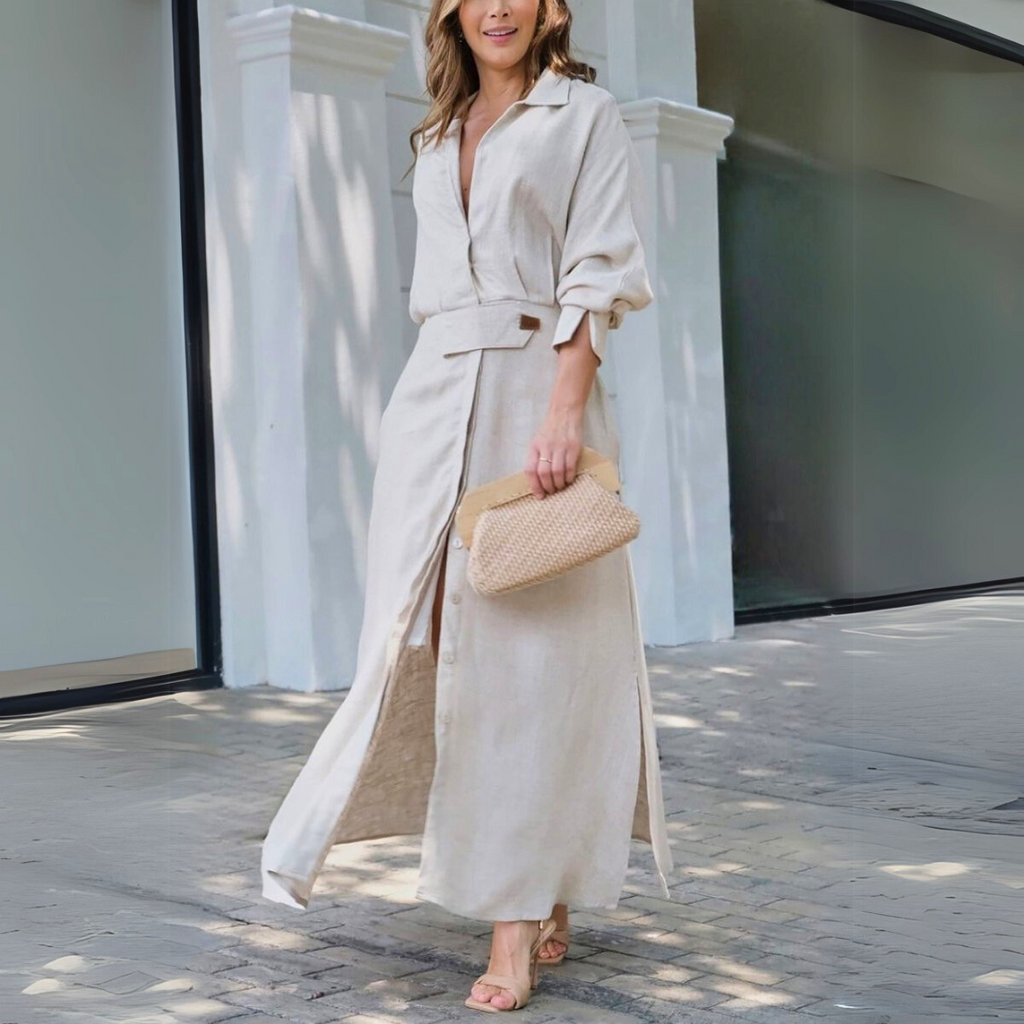 Jeanette™ | Elegant Maxi Dress with V-Neck