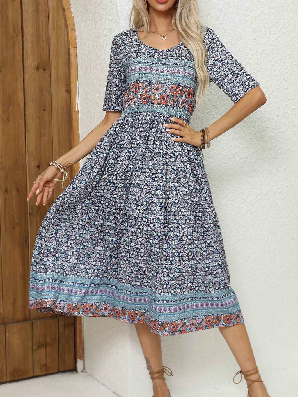 Harlora™ | Floral Midi Dress