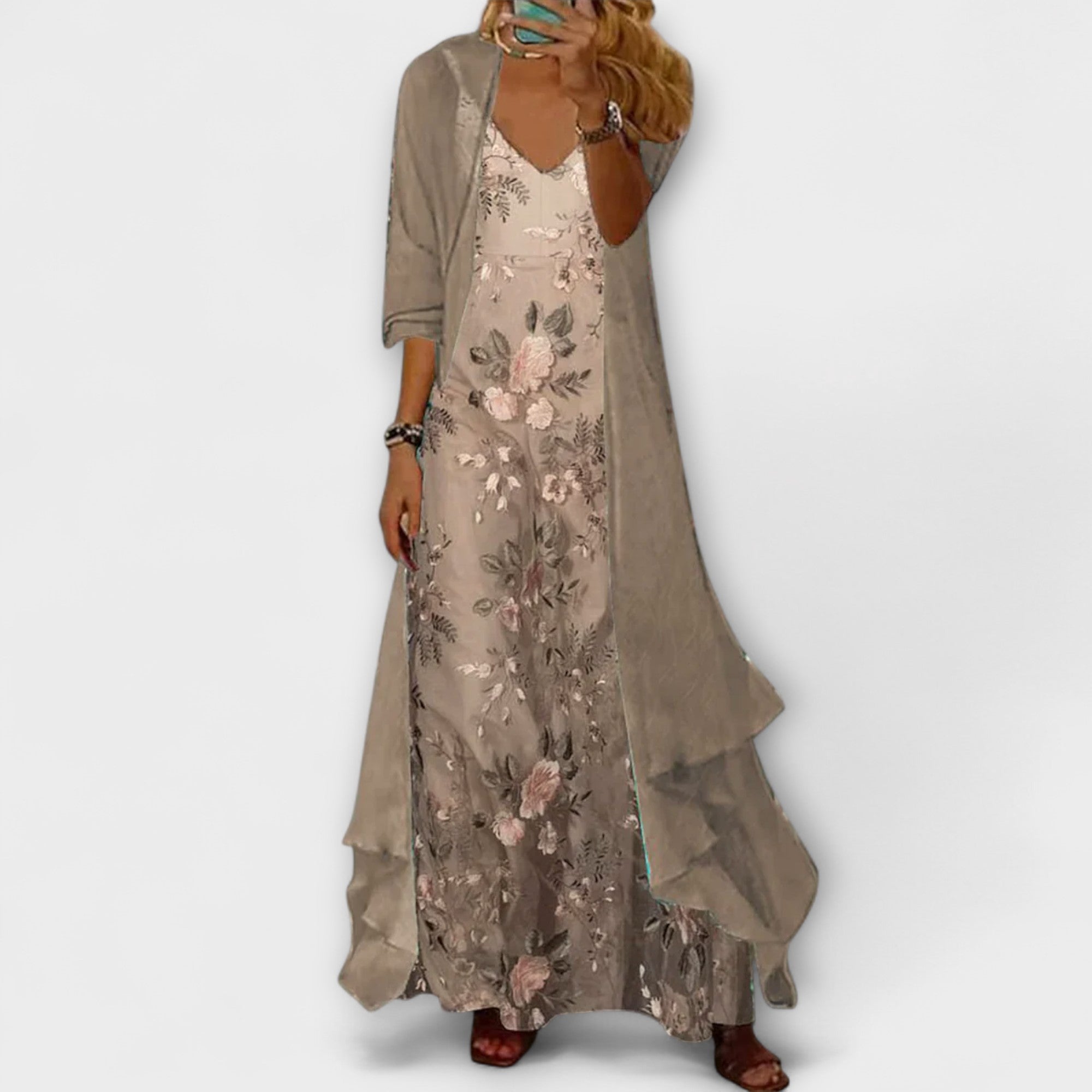 Clara | Elegant Maxi Dress Two-Piece Set
