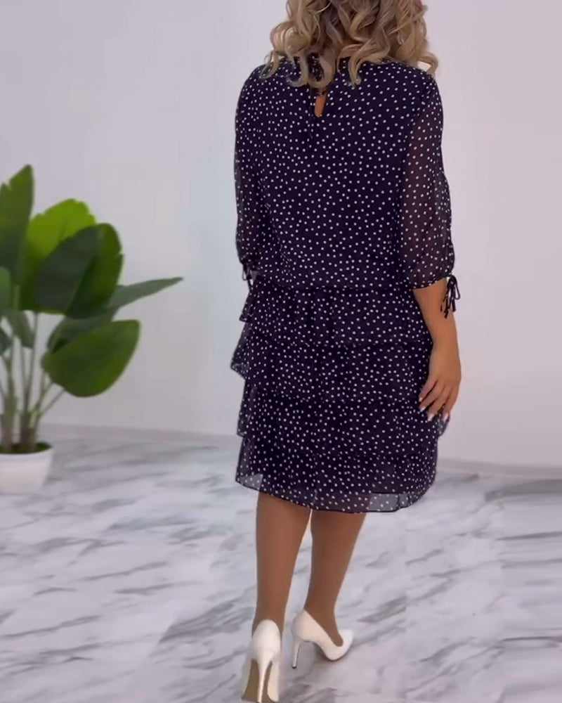 Ava™ | Tiered Polka Midi Dress