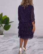 Ava™ | Tiered Polka Midi Dress