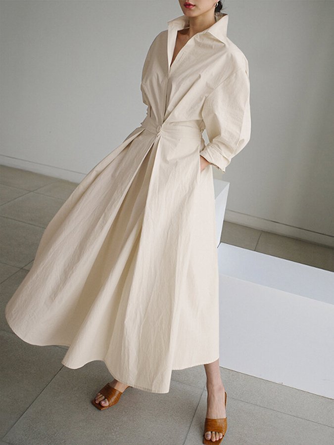 Clémence | Elegant Button-Up Midi Dress