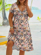 Harlayne™ | Floral V-Neck Dress