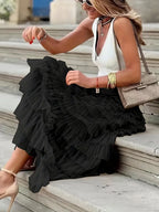 Cascade Layered Hem Skirt