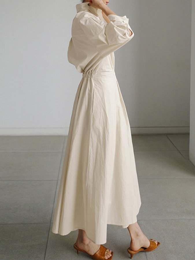 Clémence | Elegant Button-Up Midi Dress
