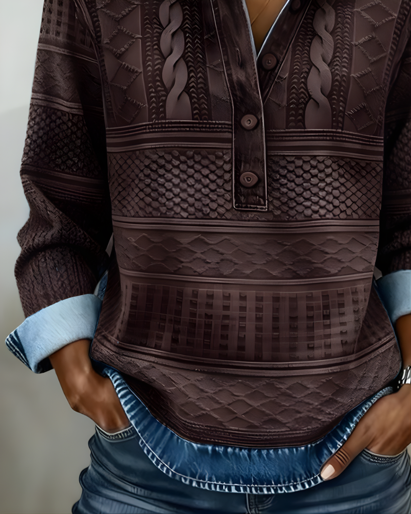 Yara™ Half-Button Collared Sweatshirt