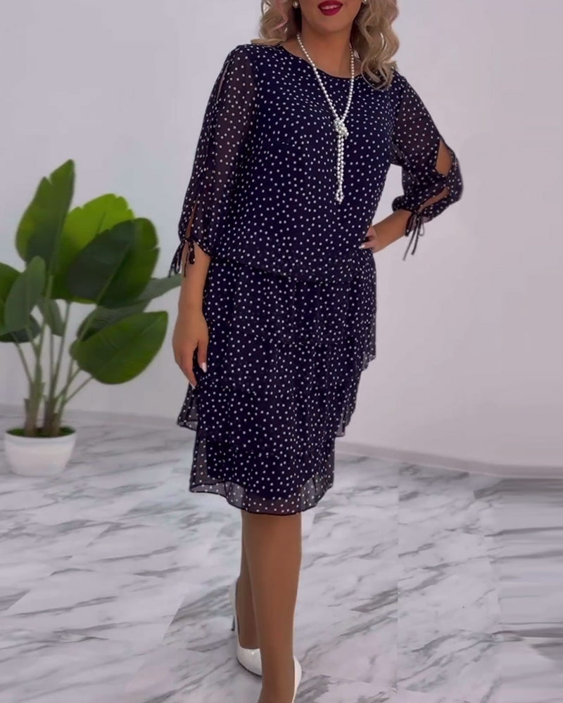 Ava™ | Tiered Polka Midi Dress