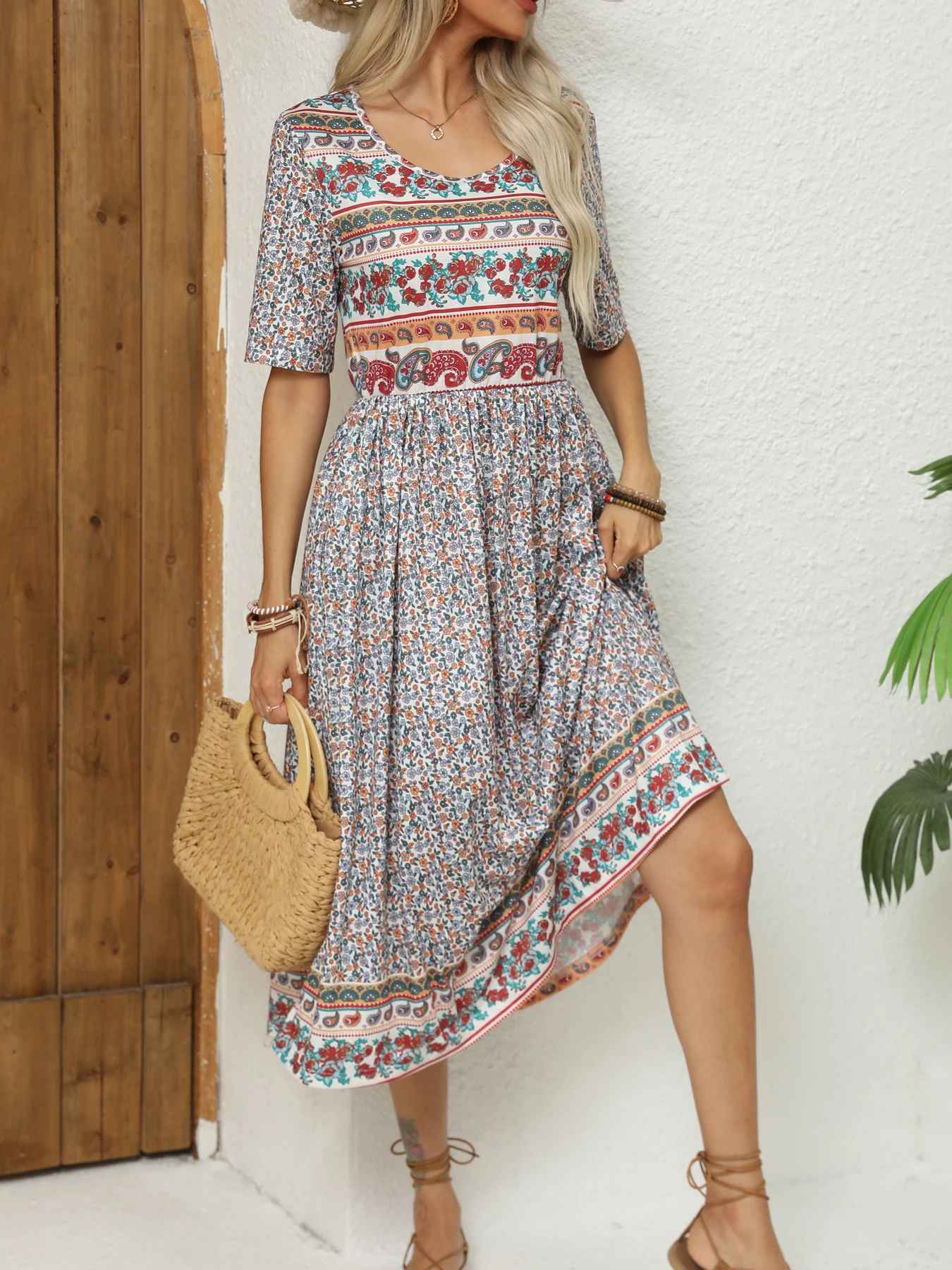 Harlora™ | Floral Midi Dress