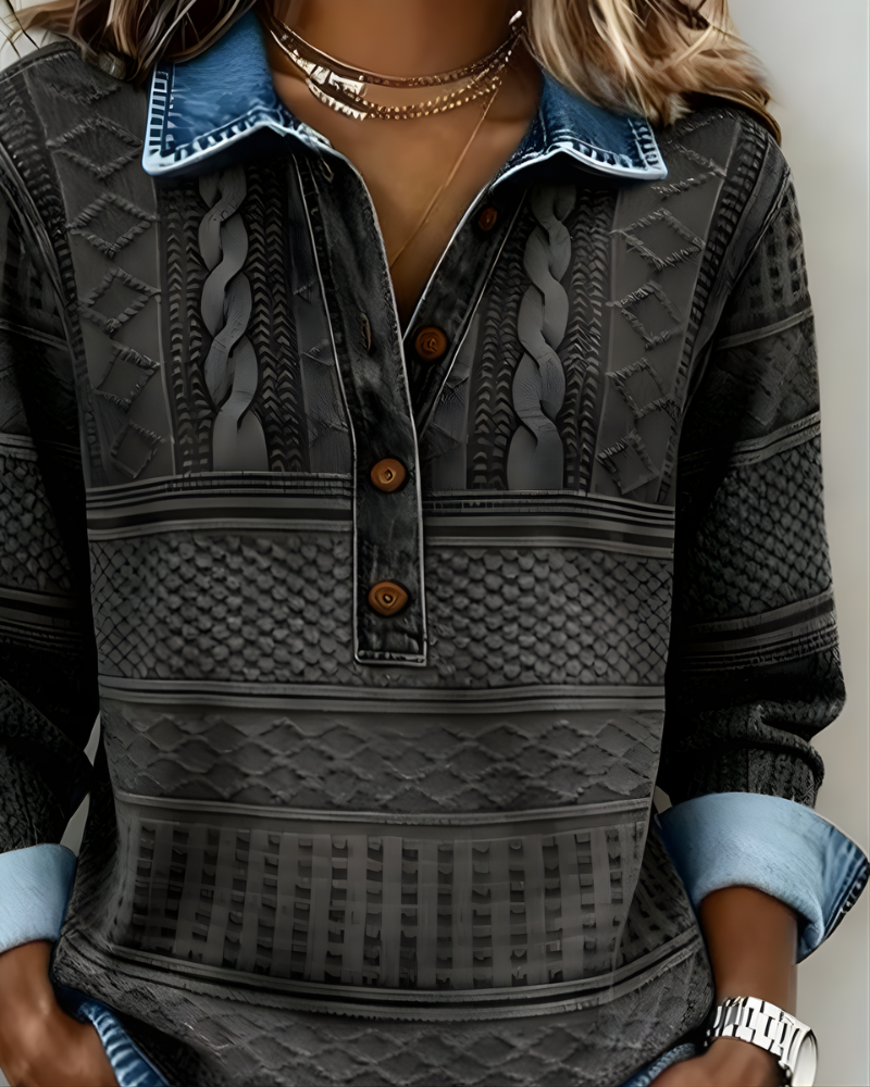 Yara™ Half-Button Collared Sweatshirt
