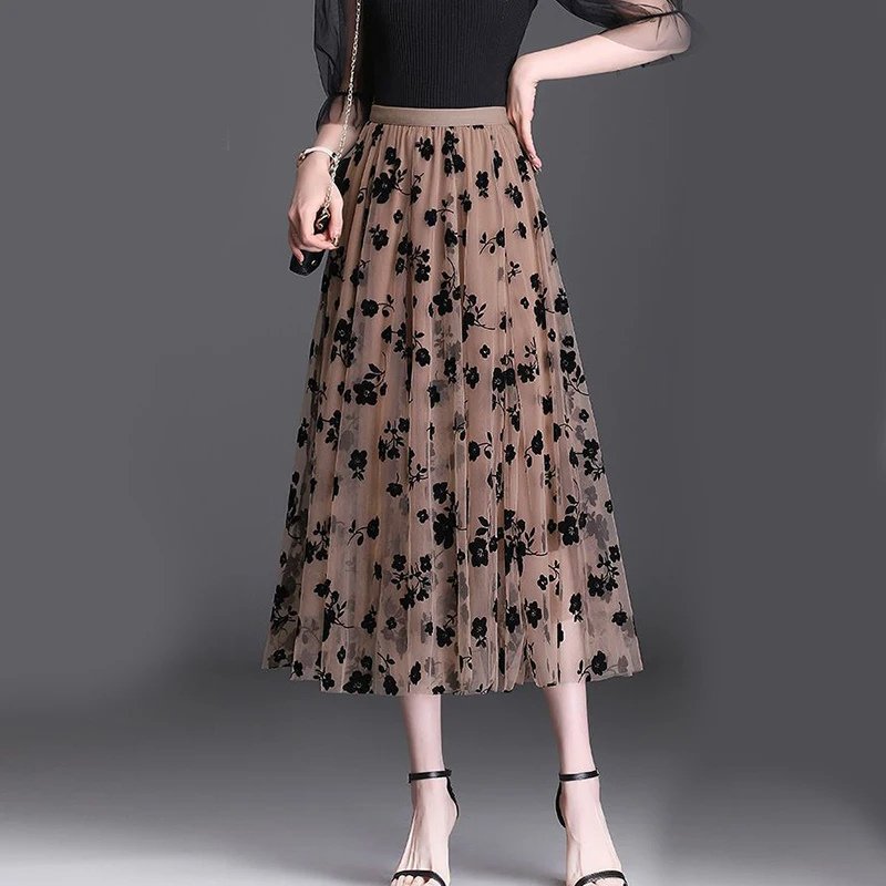 Florentine Mesh Midi Skirt