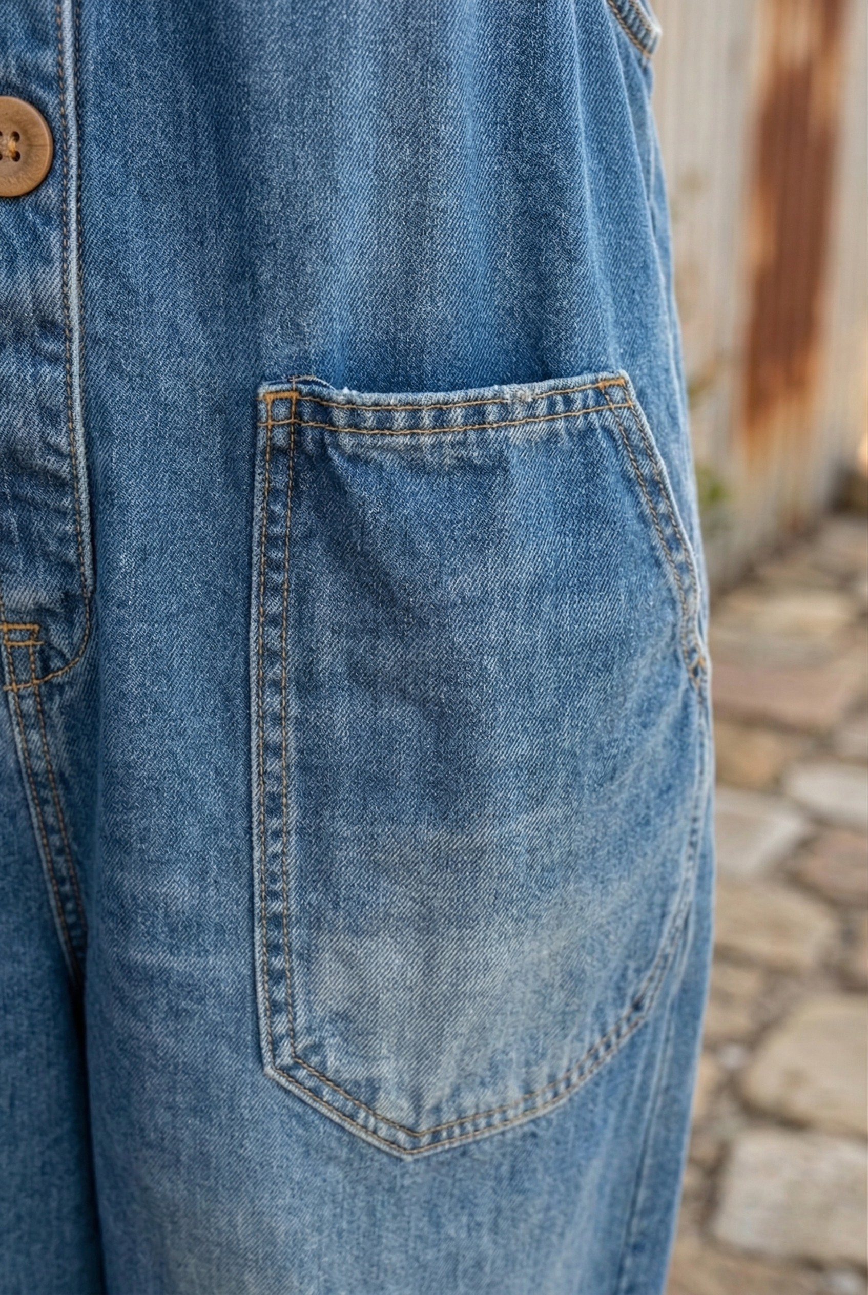 Saylor - Vintage Washed Denim Dungaree