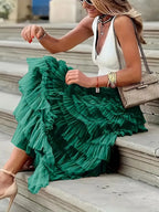 Cascade Layered Hem Skirt
