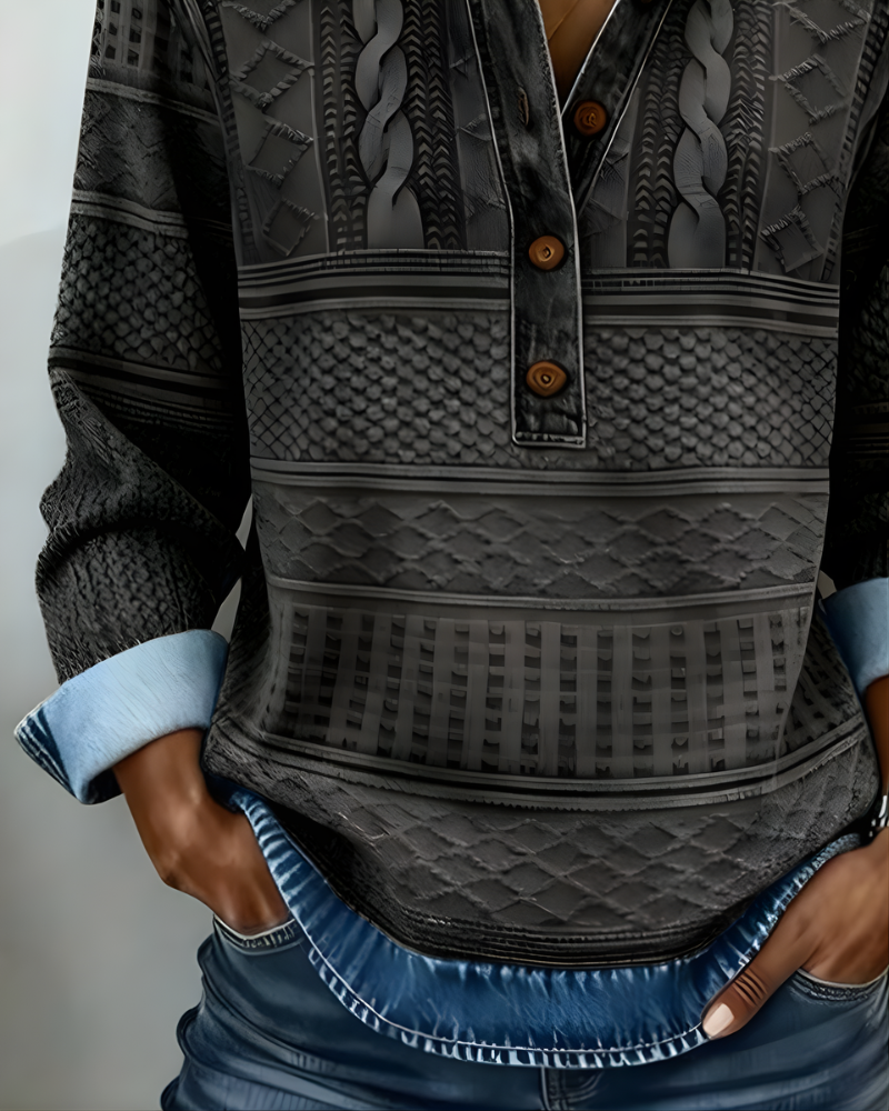 Yara™ Half-Button Collared Sweatshirt