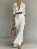 Gwen™ Elegant Casual Shirt Dress + FREE Belt