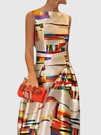 Ashlynn - Chic O-Neck Pleated Sleeveless Evening Dress
