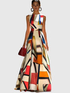 Ashlynn - Chic O-Neck Pleated Sleeveless Evening Dress