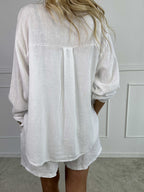 YONARA™ | SOLID COLOUR SHIRT IN VISCOSE & LINEN BLEND