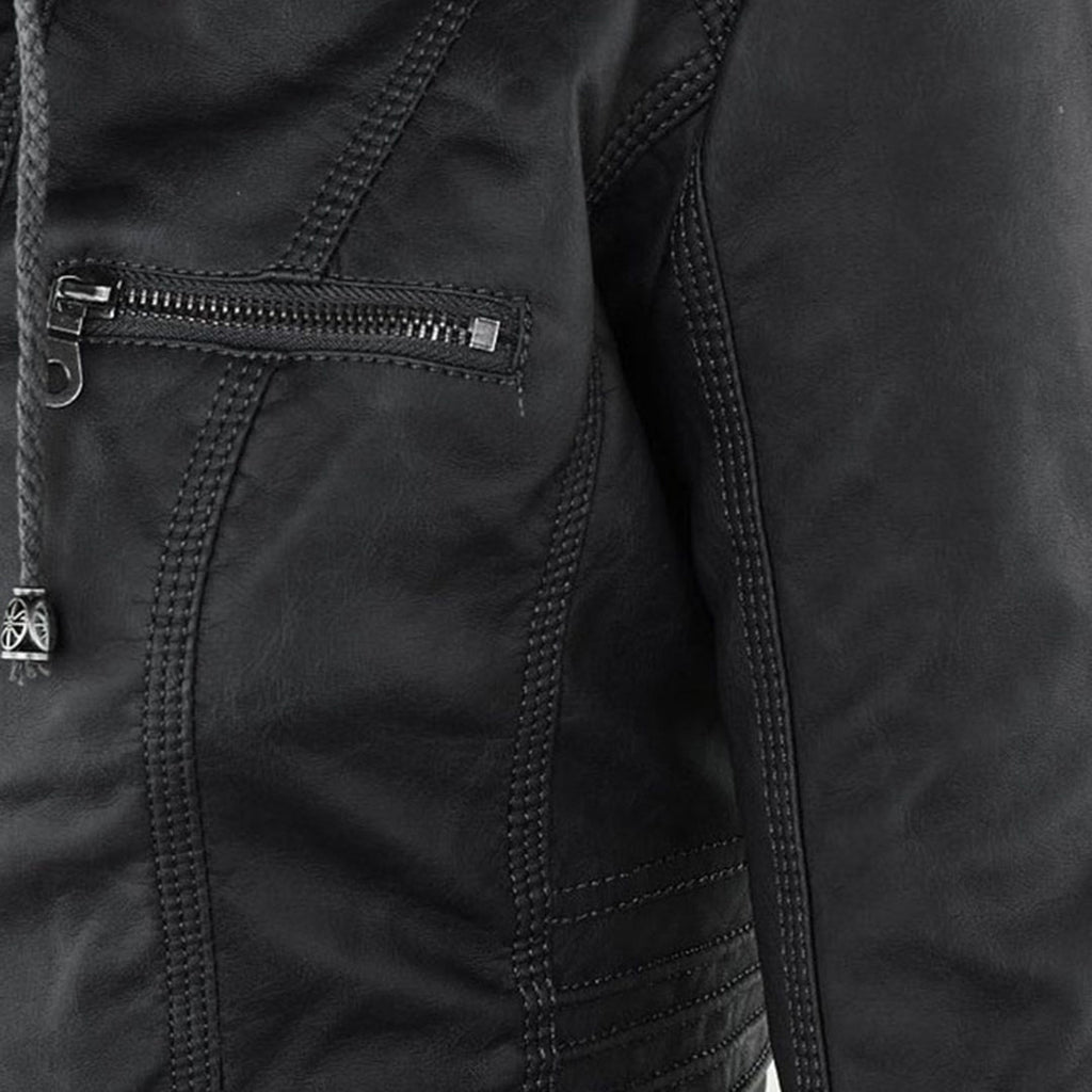 Olive™ - Waterproof Women's Leather Jacket with Hood