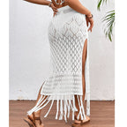 Sunset Tassel Slit Sheer Skirt