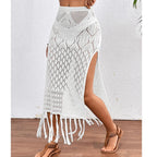 Sunset Tassel Slit Sheer Skirt