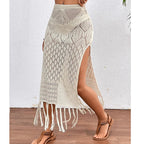 Sunset Tassel Slit Sheer Skirt