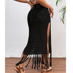 Sunset Tassel Slit Sheer Skirt