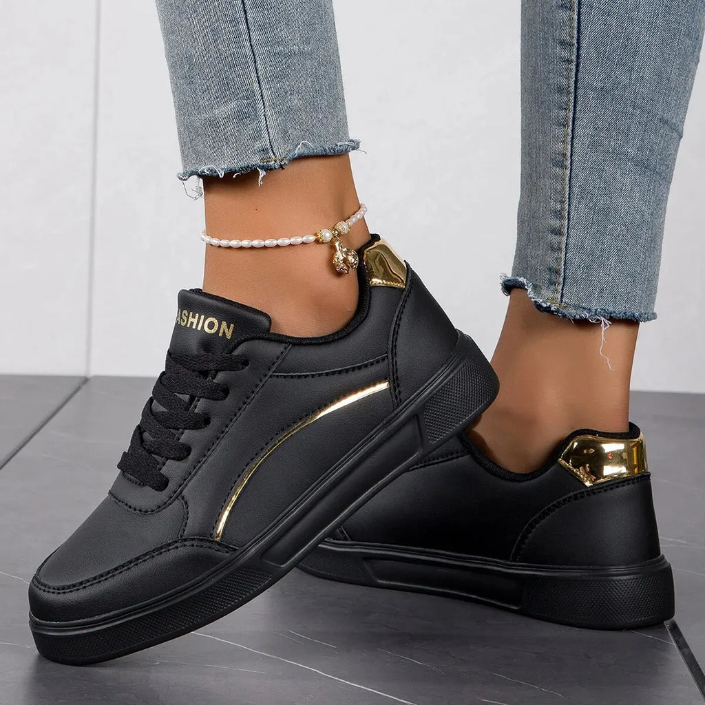 Zarelle™ | Gold Accent Sneakers