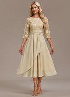 Sophie Navy Lace Short Sleeve Round Neck Dress