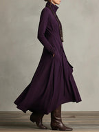 Kiara™ Vintage Asymmetrical Turtleneck Dress