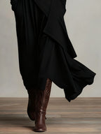 Kiara™ Vintage Asymmetrical Turtleneck Dress