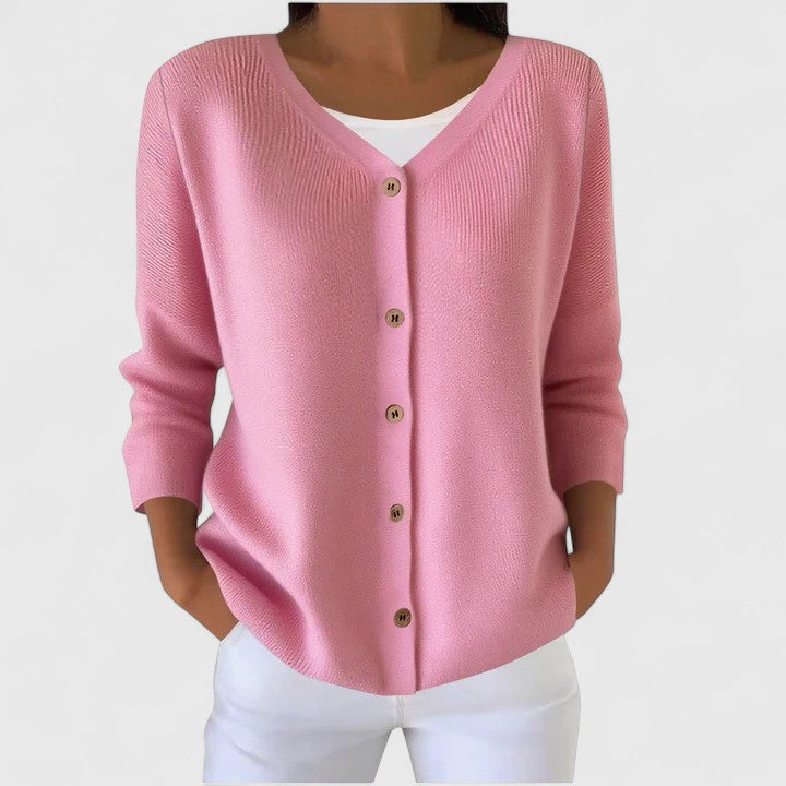 Norabella™ | Classic V-Neck Cardigan