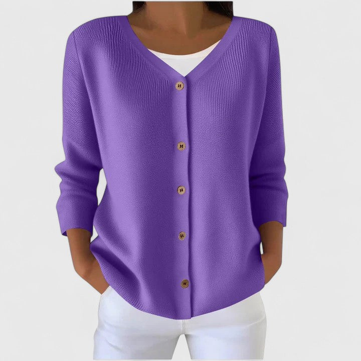 Norabella™ | Classic V-Neck Cardigan
