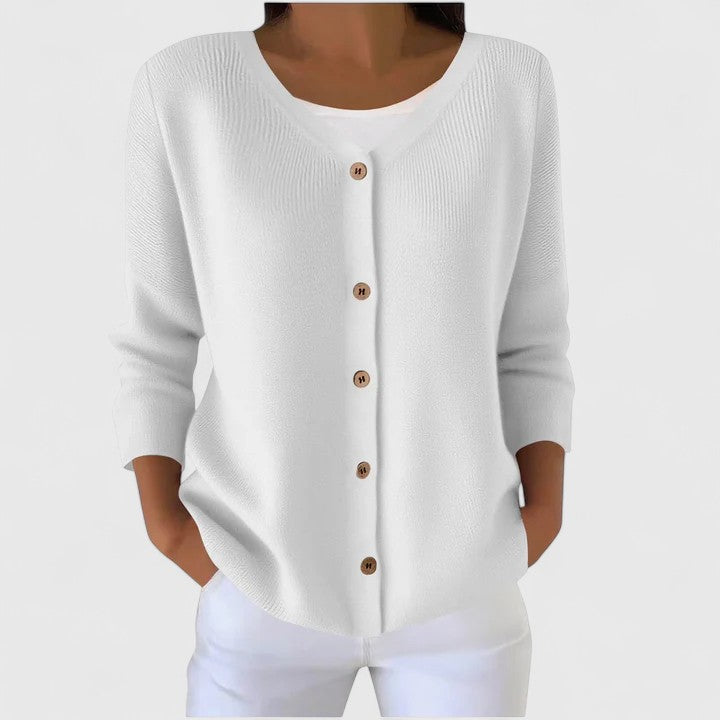 Norabella™ | Classic V-Neck Cardigan