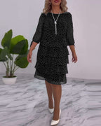 Ava™ | Tiered Polka Midi Dress