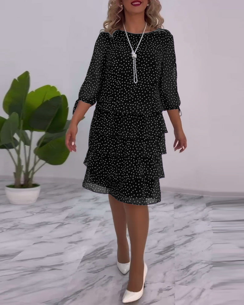 Ava™ | Tiered Polka Midi Dress