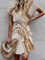 Sally | Stylish Printed V-Neck Dress
