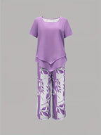 Arvessa | Casual Leaf Print Two-Piece Set