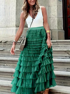 Cascade Layered Hem Skirt