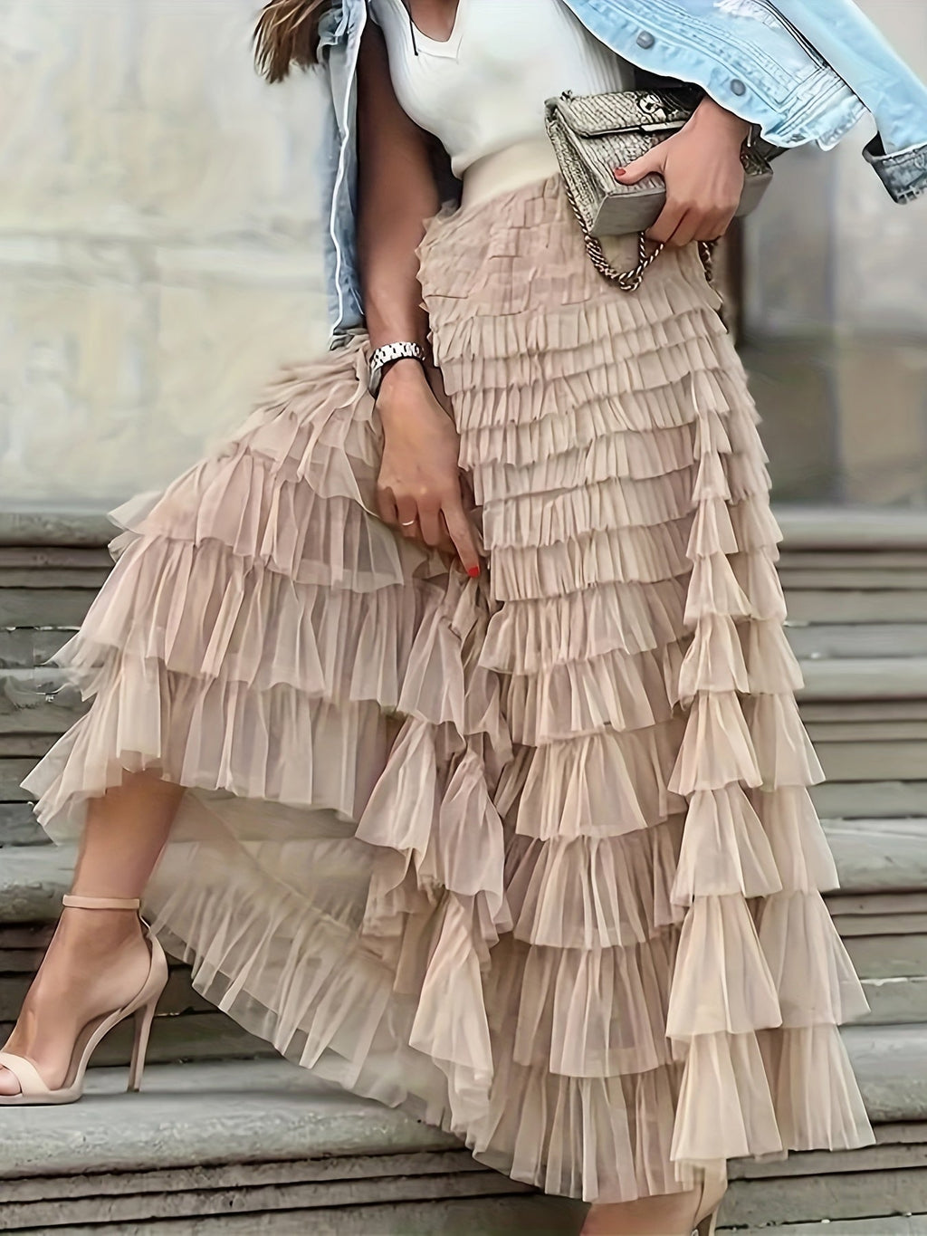 Cascade Layered Hem Skirt