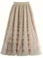 Cascade Layered Hem Skirt