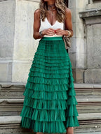 Cascade Layered Hem Skirt