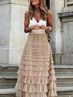 Cascade Layered Hem Skirt